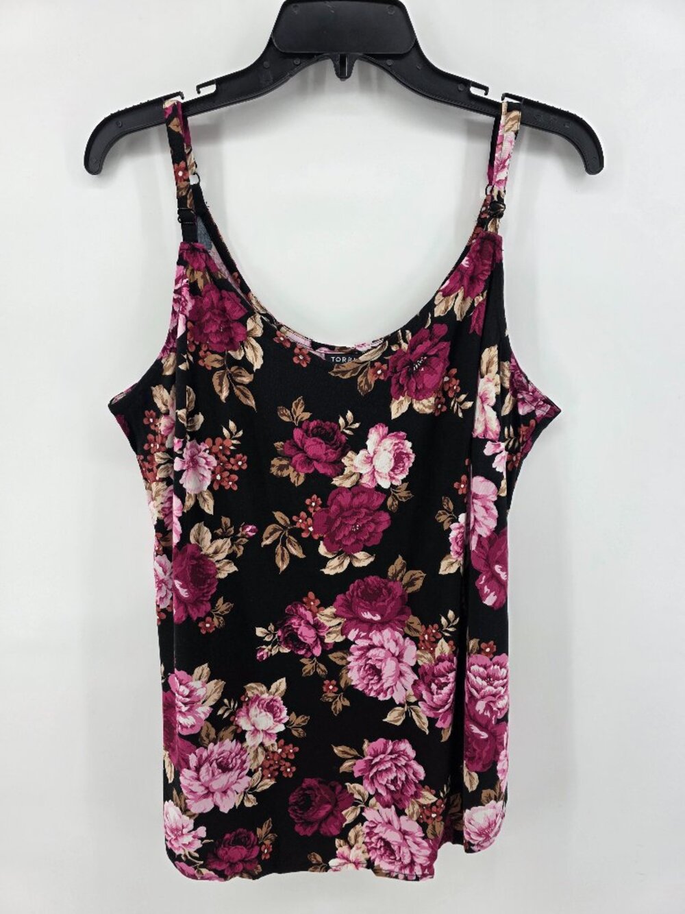 Torrid‎ Black Floral Adjustable Strap Tank Blouse Plus Size 2X Romantic